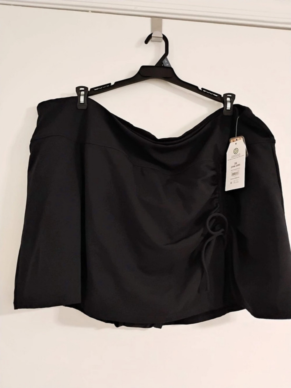 Time and Tru Ribbed Swim Skirted Bottom Black 3X